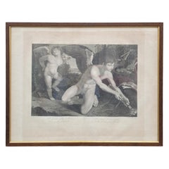 G Longhi, Il Genio De La Musica - Cupido, Framed Engraving, 19th Century