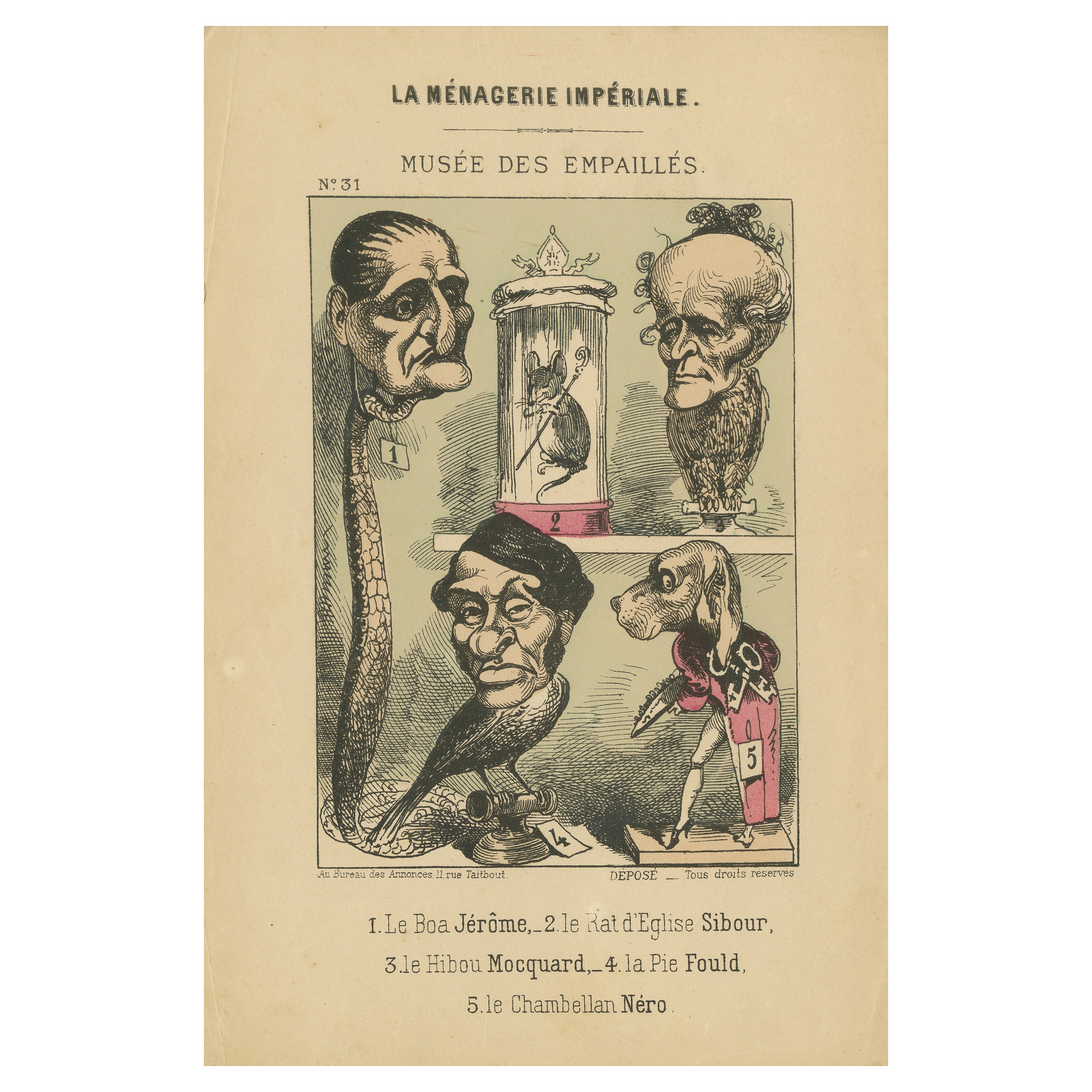Il serraglio imperiale: Una Collection Satirica del Museo Imbalsamato - 1870 in vendita