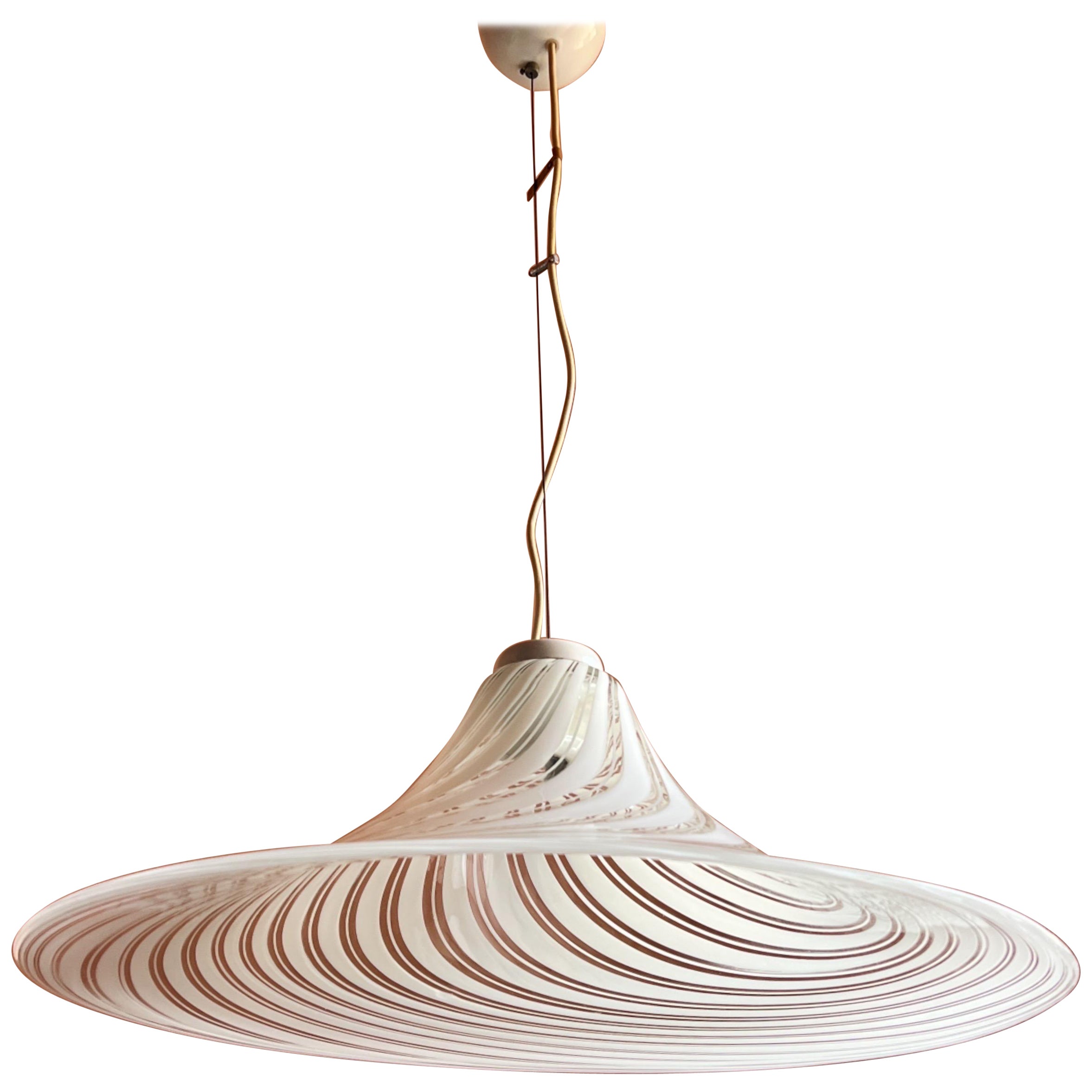 Grand plafonnier tourbillonnant en verre de Murano, 1970