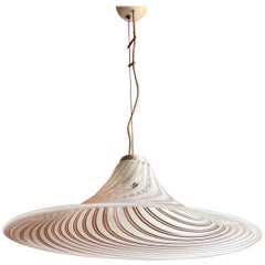Große Murano-Glas-Deckenleuchte mit Wirbel, 1970er Jahre