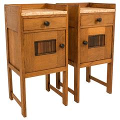 Pair of Art Deco Haagse School Nightstands by Henk Wouda for Pander