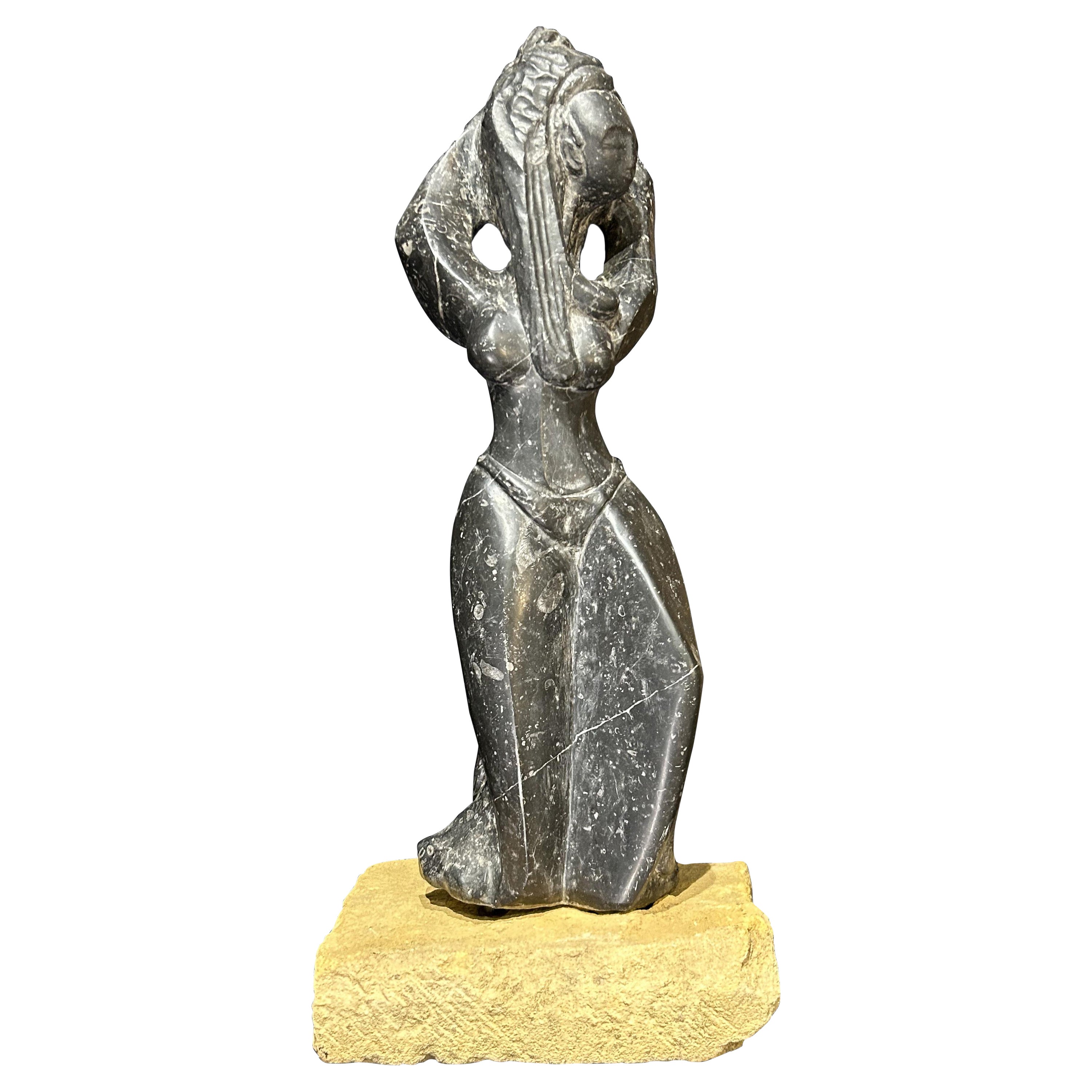 Georges Oudot - Sculpture en Marbre fossile noir