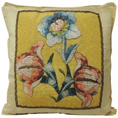 18th Century Italian Silk Applique Pillow