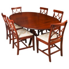 Vintage William Tillman Regency Dining Table & 6 Regency Revival Chairs 20th C