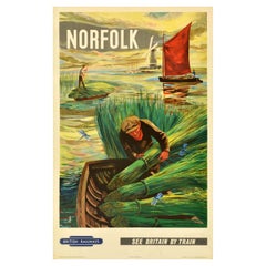 Original Vintage Travel Poster Norfolk British Railways See Britain By Train