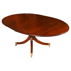 Vintage William Tillman Oval Regency Revival Dining Table & Leaf 20th Century