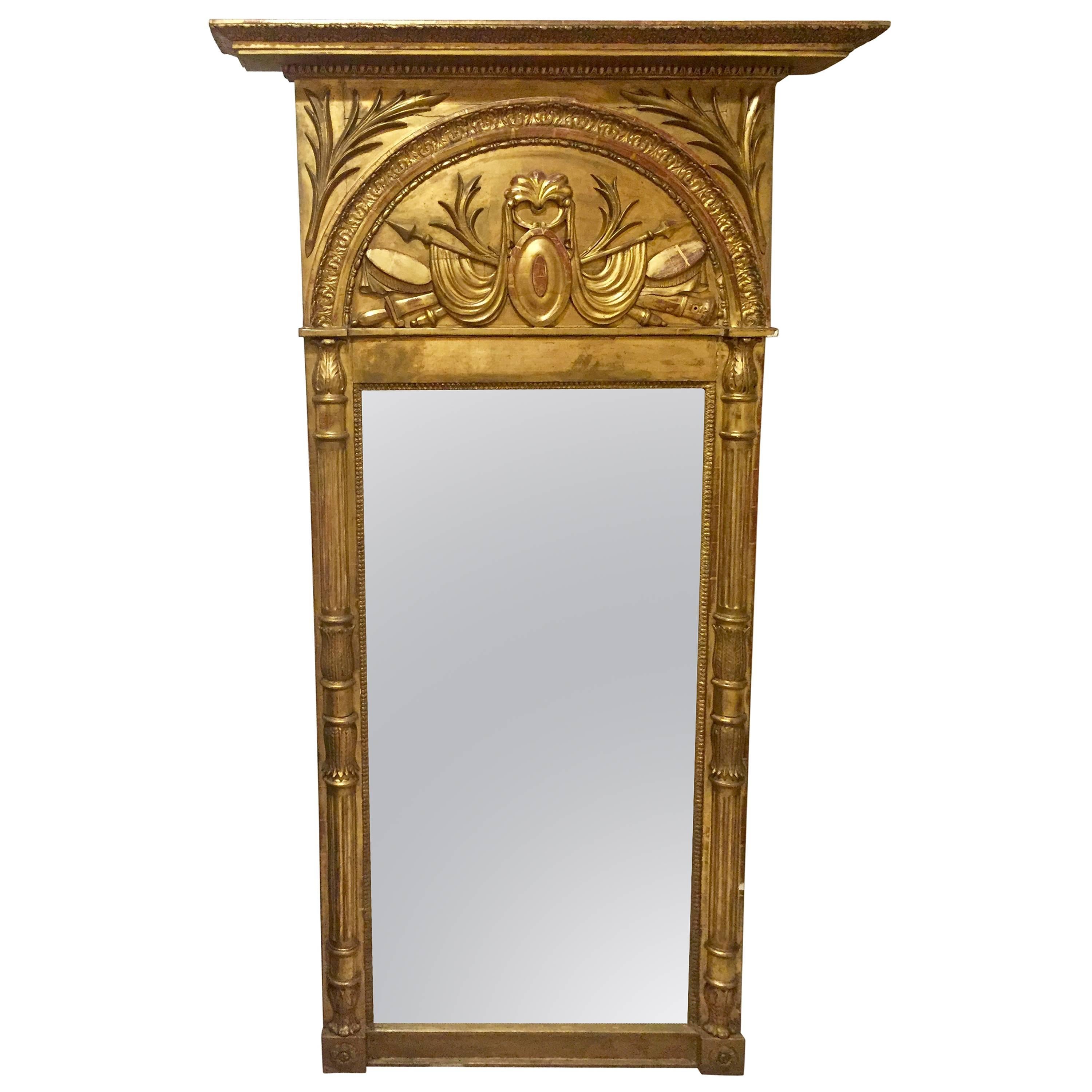 Gustavian Giltwood Mirror, Stockholm around 1800