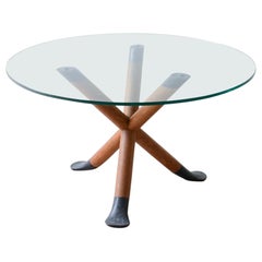 Table basse tripode Pietro Chiesa en bois magnifiquement travaillé
