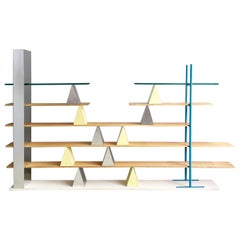 Modernes italienisches Bücherregal aus Glas, Holz und Metall von Andrea Branzi Memphis, 2000er Jahre