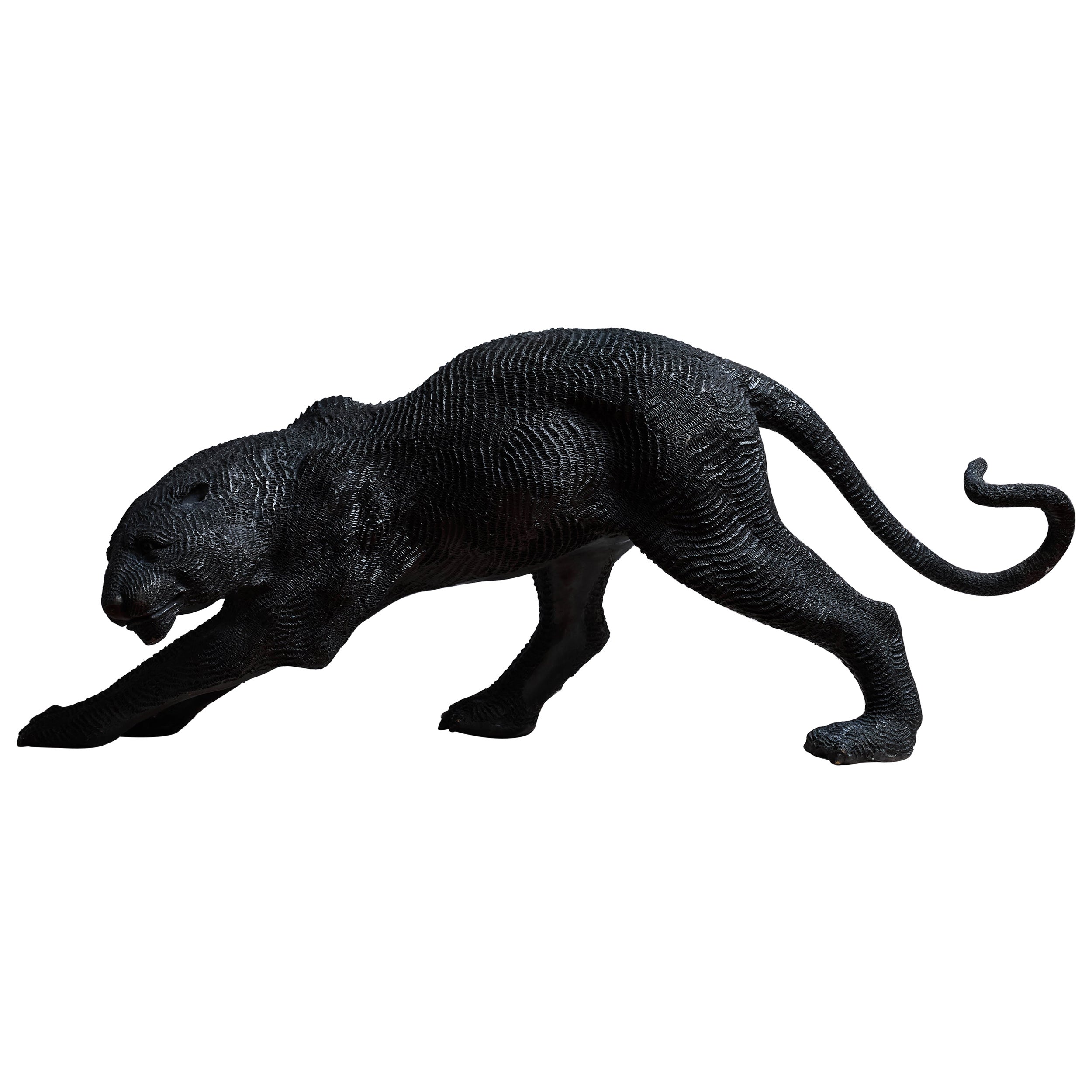 Bronzeskulptur „Panther“ im Vintage-Stil, 70er-Jahre