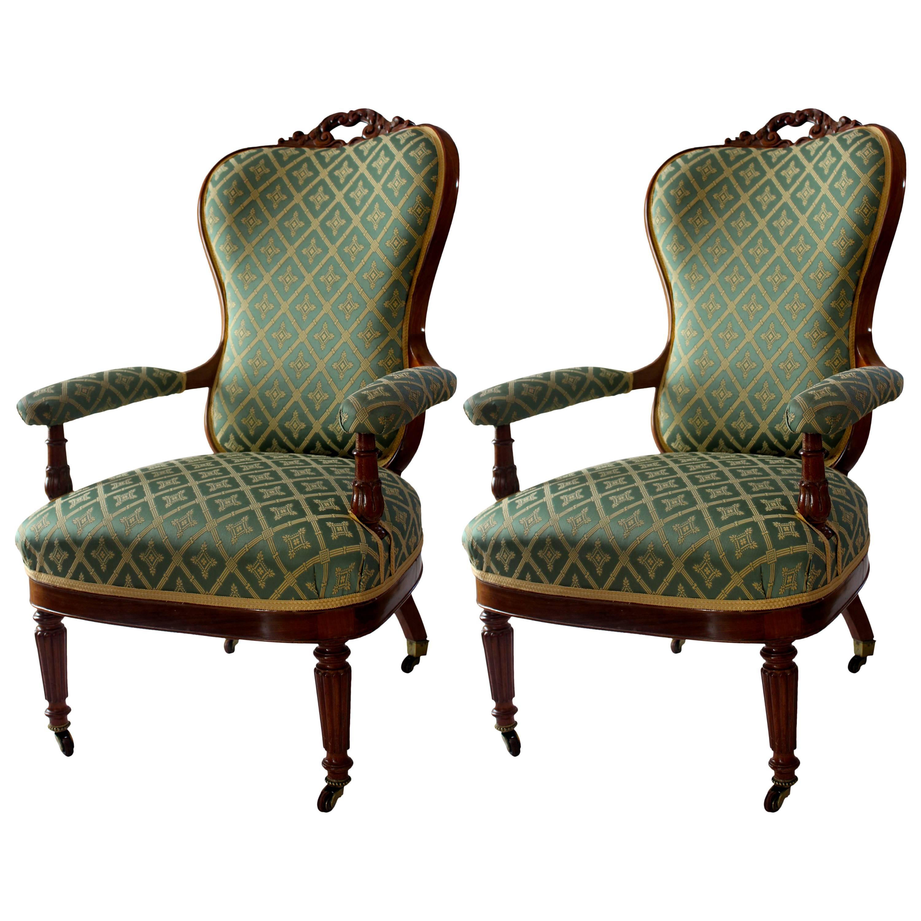 Pair of Louis-Philippe Armchairs, 19th Century
