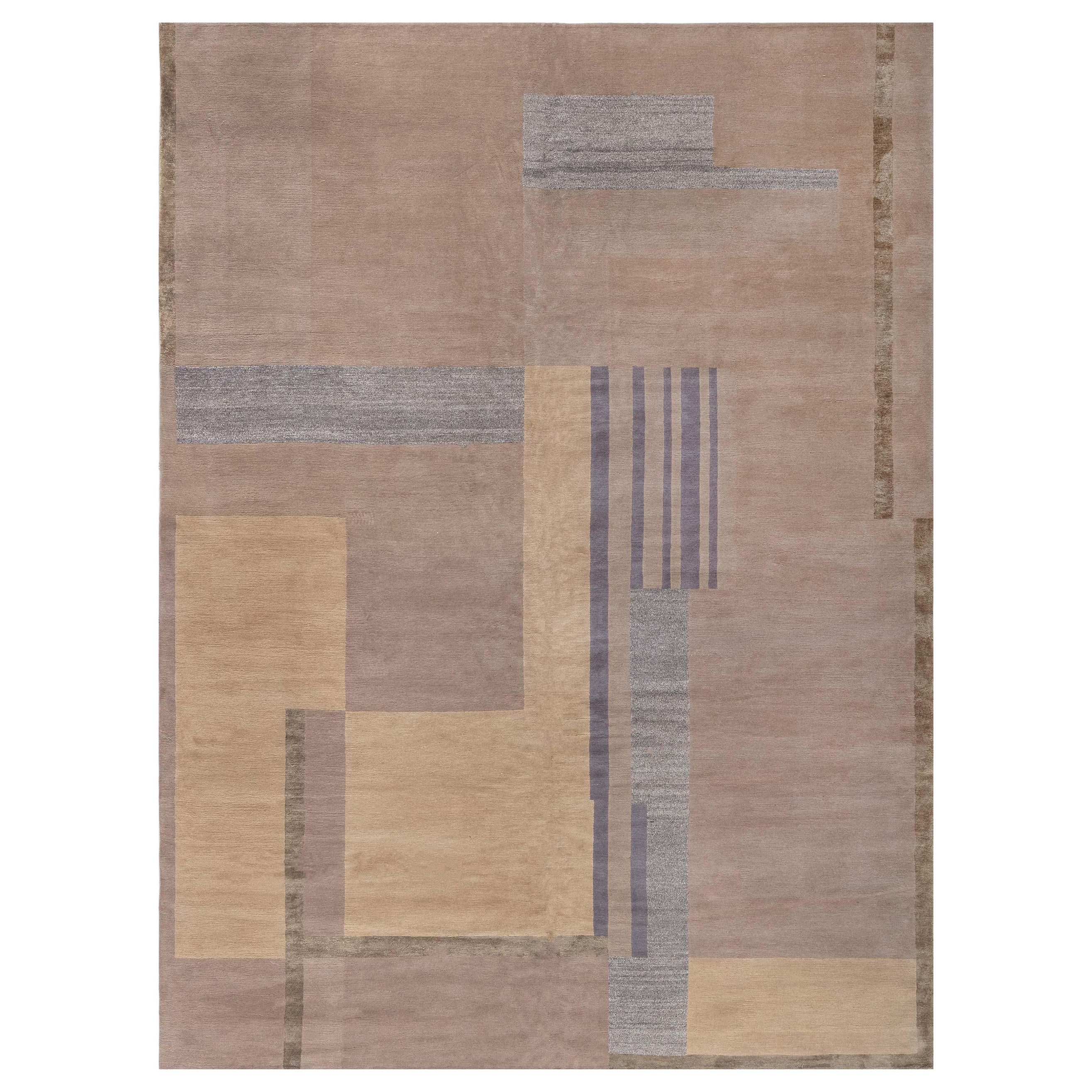 High-Quality Contemporary Silk and Wool Tibetan Rug by Doris Leslie ...