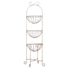 Portapiante da giardino a tre piani in metallo vintage del XX secolo