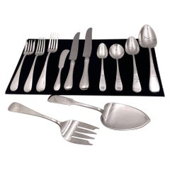 Old Newbury Crafters Juego de cubiertos Wilton de plata de ley de 119 piezas estilo Jensen