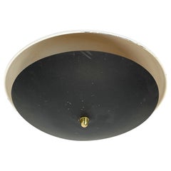 unique round metal Gino Sarfatti Style Ceiling Wall Light Flushmount Italy 1950s