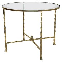 Bagues French Bronze Faux Bamboo Round Side Table 4
