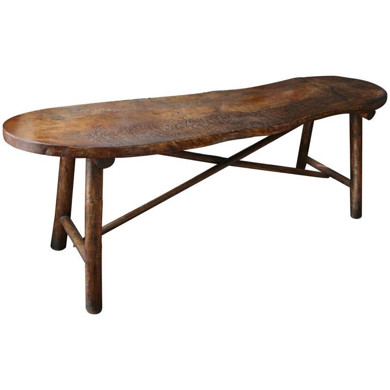 Live Edge Single Slab Console Table For Sale at 1stdibs