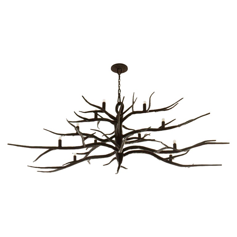Hand-Forged Iron Branch Chandelier from The Collection by Michael Del Piero