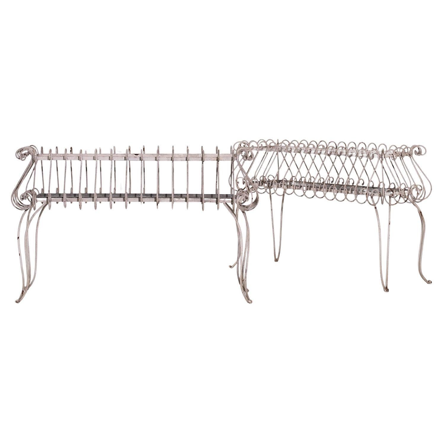 19th Century French Pair of Vintage Garden Metal Plant Stands