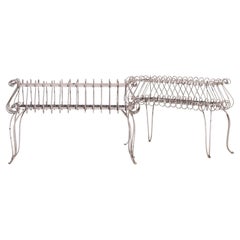 19th Century French Pair of Vintage Garden Metal Plant Stands