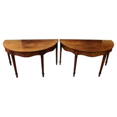 c. 1770 Pair of George III Demilune Console Tables