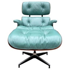 Sedia da salotto e ottomana Herman Miller restaurata con nuovi cuscini personalizzati