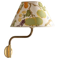 Ateljé Lyktan, Wall Light, Brass, Fabric, Sweden, 1970s
