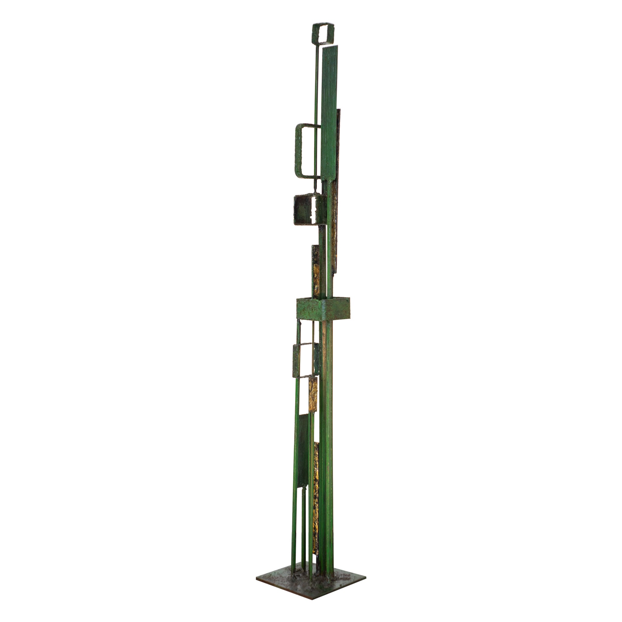 Monumentale sculpture mystique Galaxy Chimes de James Bearden en acier et bronze brutaliste