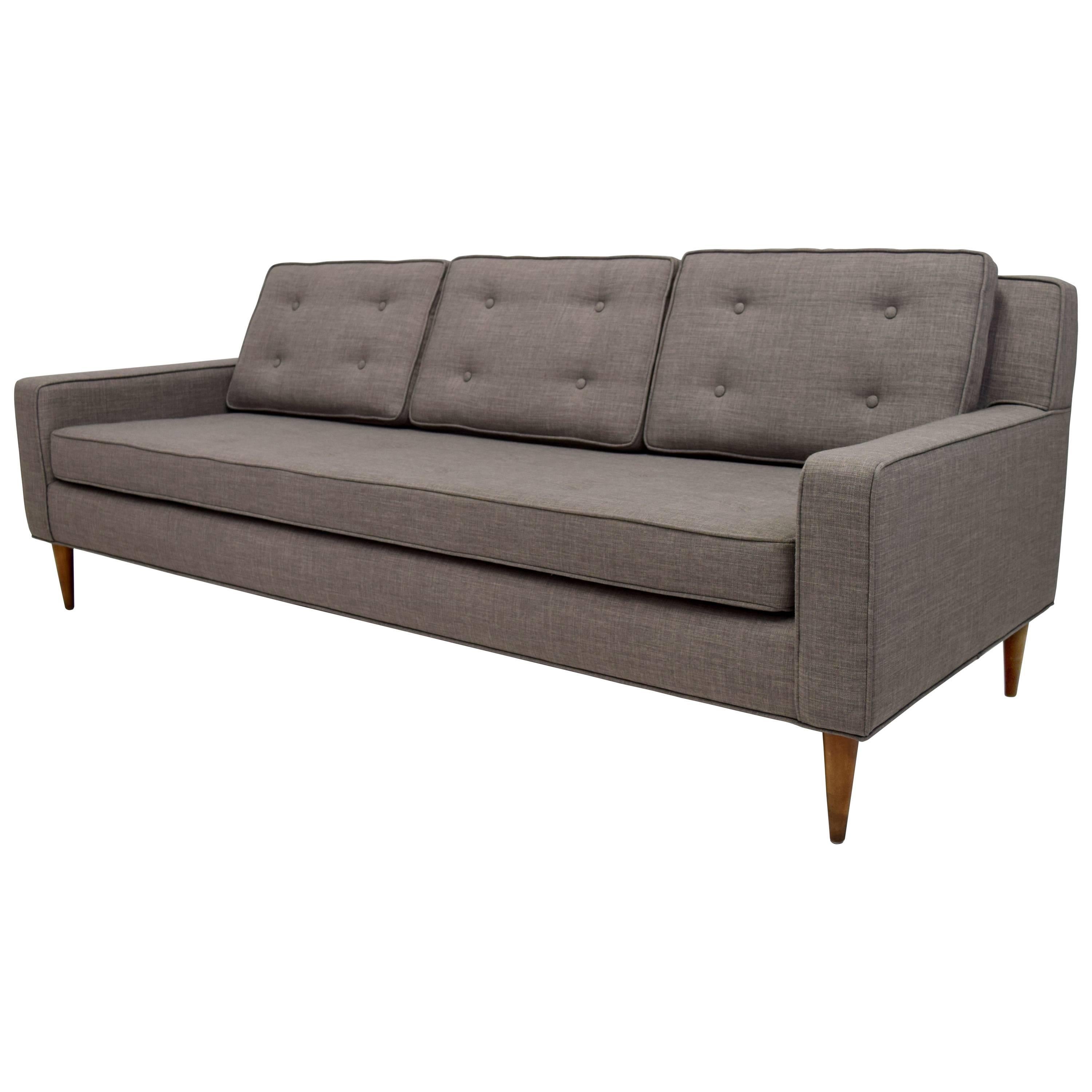 Mid-Century Button Tufted Sofa in Paul McCobb Style For Sale