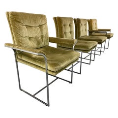 Milo Baughman Thin Line Chrome Dining Chairs for Thayer Coggin, Set of 4