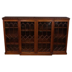 c. 1890 English Chippendale Style Breakfront Bookcase