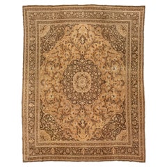 10 X 13 Tappeto Tabriz Vintage in lana disegnato a mano in colore Tan