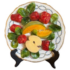 Vintage French Christine Viennet Hand Crafted "Trompe L'Oeil" Fruit Art Plate
