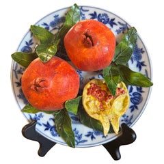 Vintage French Christine Viennet Hand Crafted "Trompe L'Oeil" Fruit Art Plate