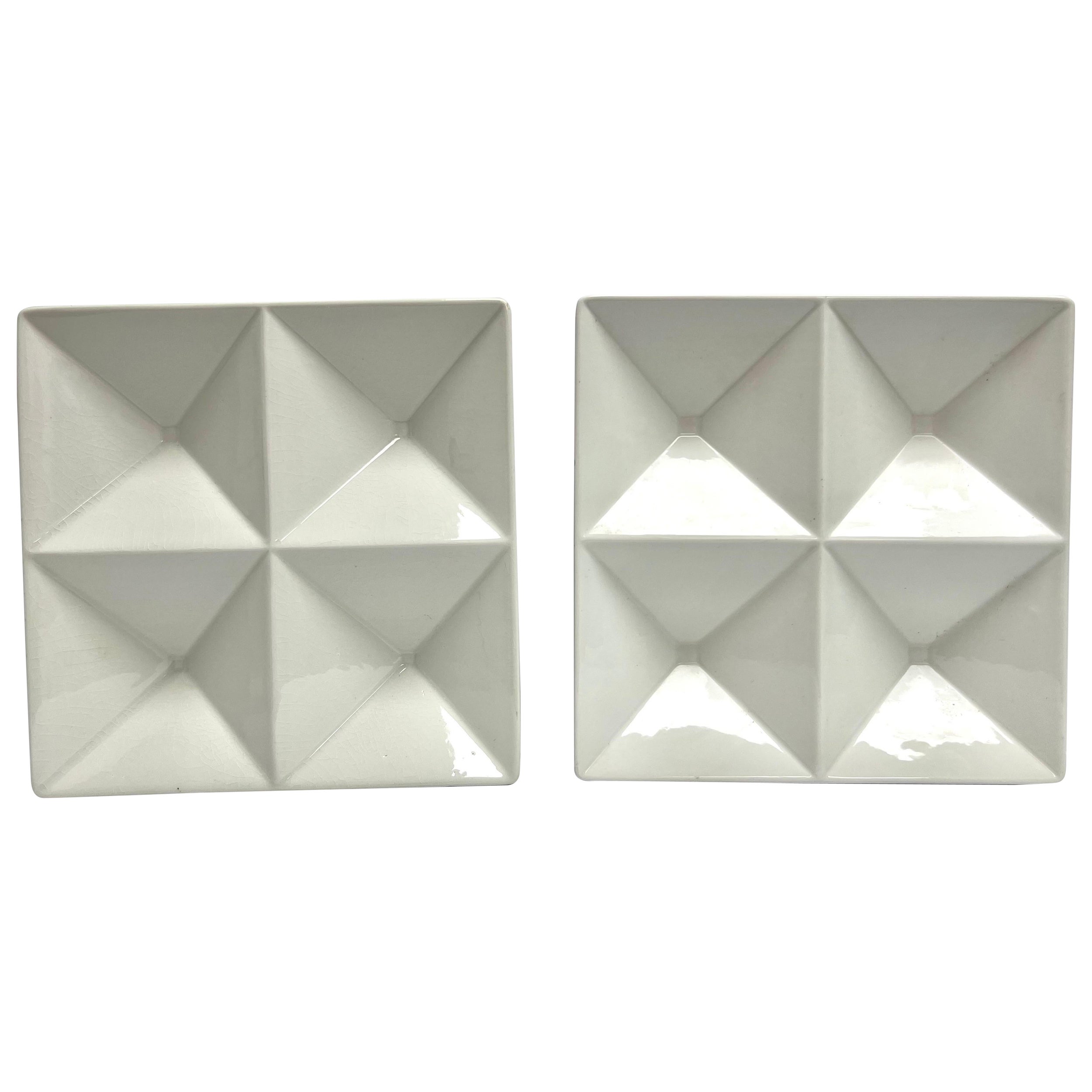 Arabia Kaj Frank Paar Origami-Keramikschalen im Angebot
