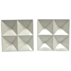 Arabia Kaj Frank Coppia di vassoi in ceramica Origami