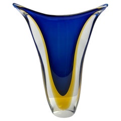 Flavio Poli Vaso Sommerso Blu Giallo