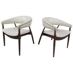 Pair of Mid-Century Barrel Back Side Chairs