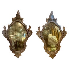 Pair Left/Right Gilt-wood Venetian Mirrors
