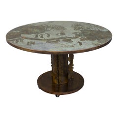 Rare Philip & Kelvin Laverne Chan Dining or Center Table on Footed Column Base