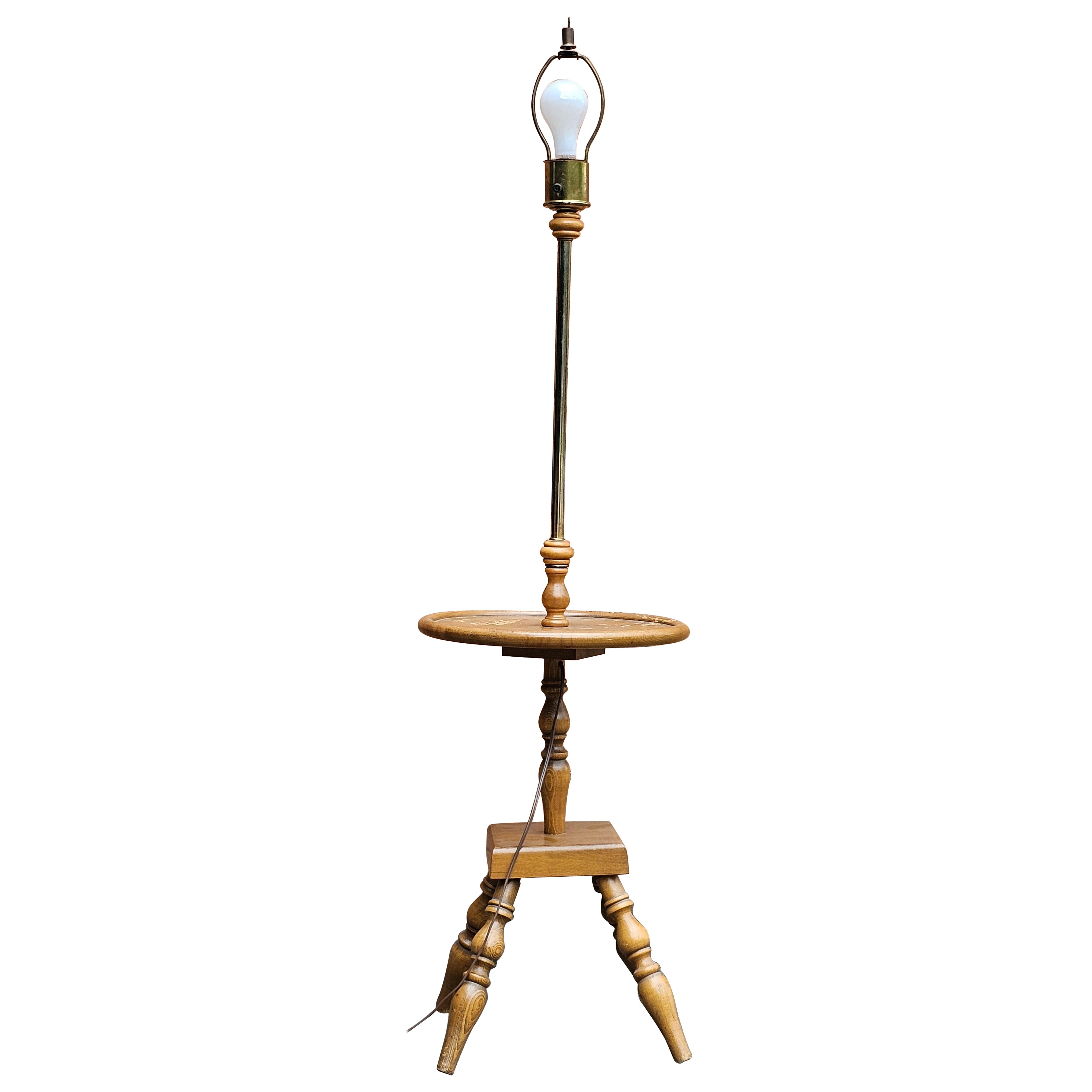 Japanese Authentic Furniture Products' Quadpod Maple Floor Lamp Table. Table is 23