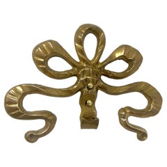 Vintage Brass Bow & Ribbon Wall Hook Hanger