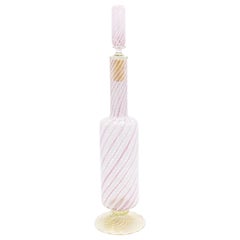 Carafe italienne Murano rose et blanc