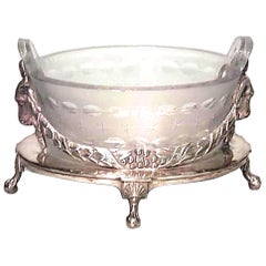 Centro de mesa inglés georgiano de plata con cabeza de carnero
