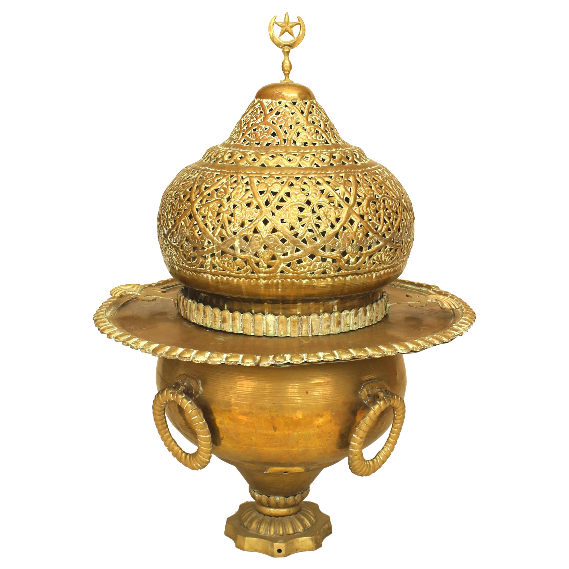Syrisches Messing-Filigran-Brazier im Angebot