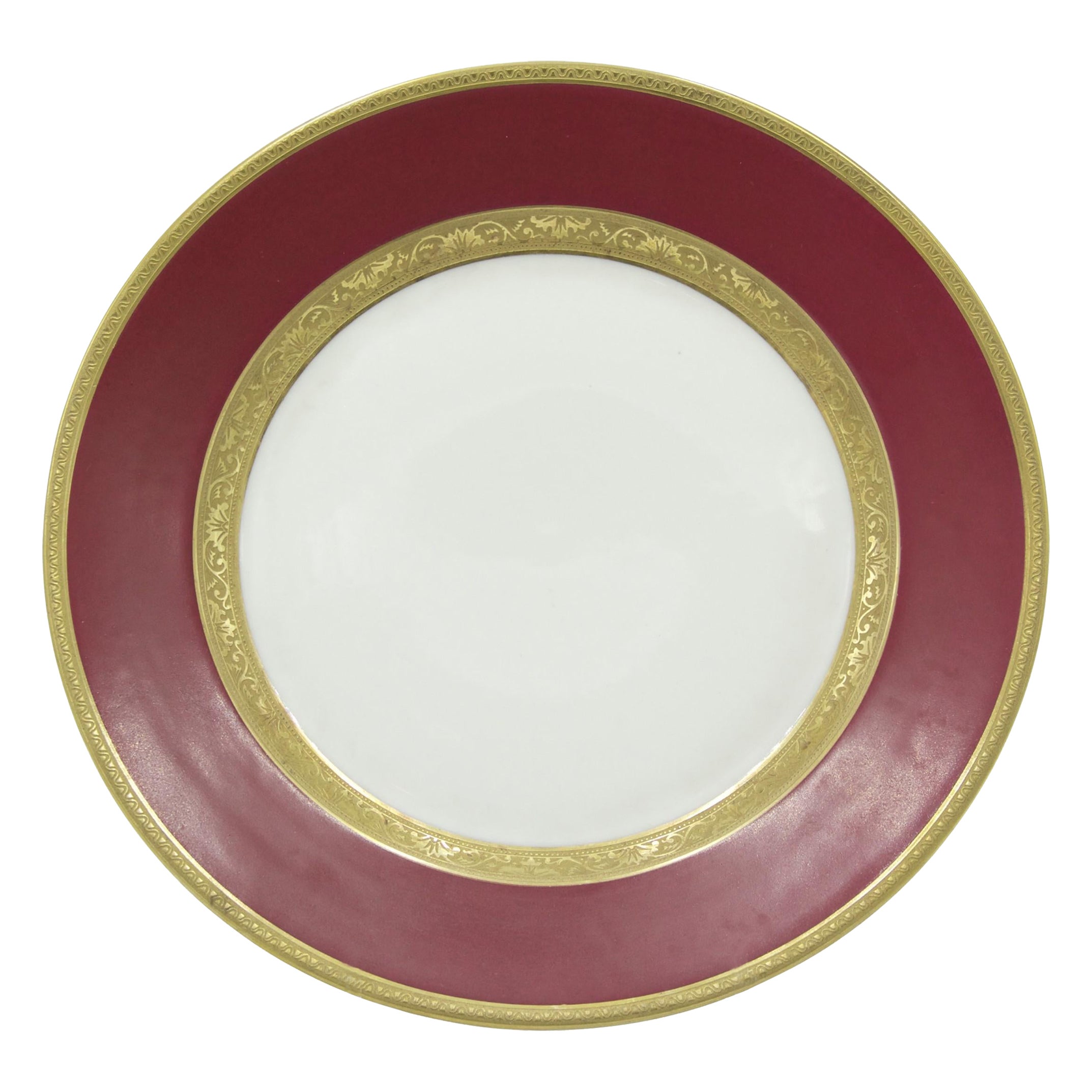Set di 12 piatti in porcellana francese vittoriana di Limoges
