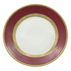 Lot de 12 assiettes en porcelaine de Limoges de style victorien français