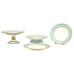 Antique Set of French Victorian Porcelain Dessert Dishes