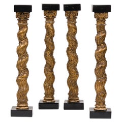 Set di quattro modelli di colonne barocche italiane A. Solomon, metà del XVIII secolo