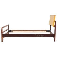 Jens Risom Mid-Century Danish Single Bed Head & Footboards with Vinyl Cushions